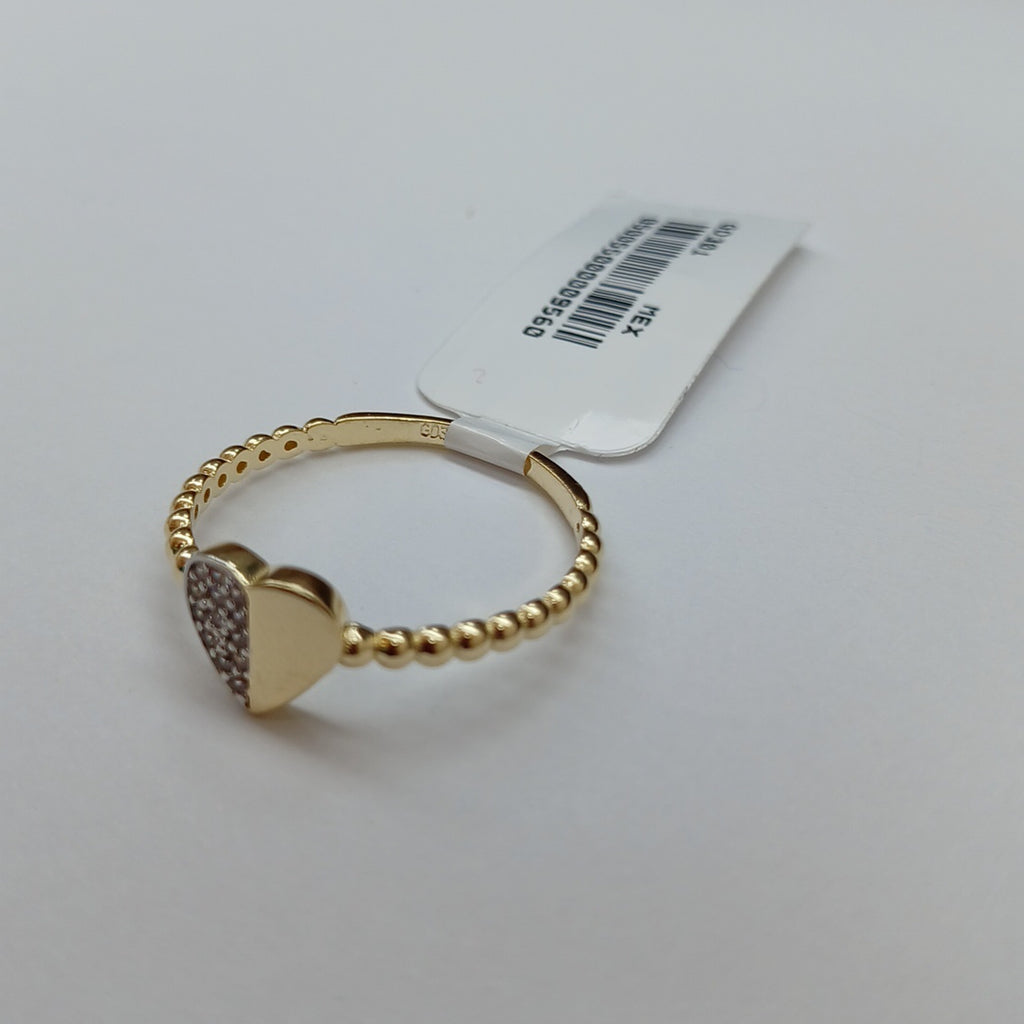 ANILLO ANILLITO FIG CORAZON C CIRCONIAS 14K 9 TALLA 1.7 GR (NUEVO)
