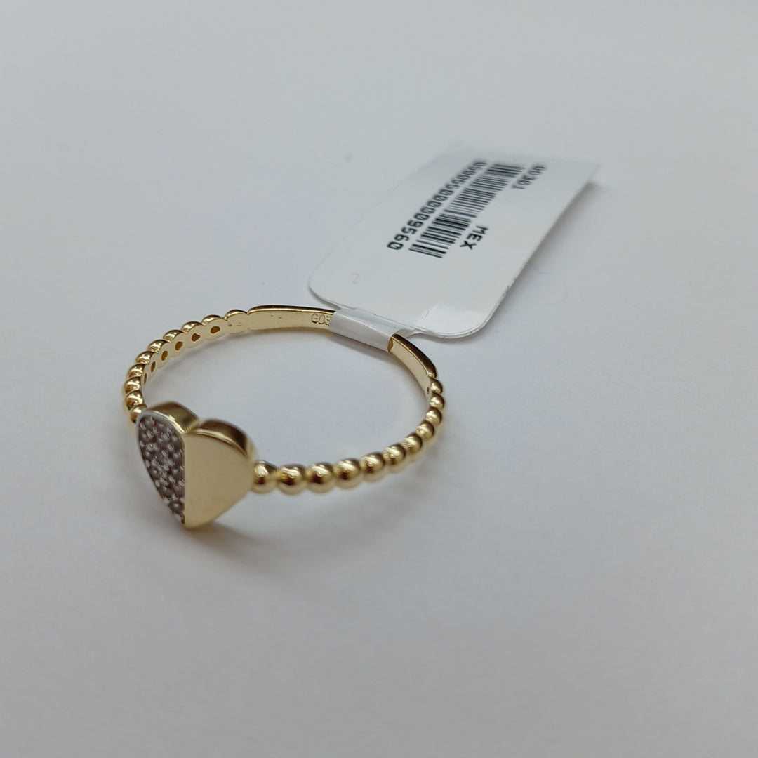 ANILLO ANILLITO FIG CORAZON C CIRCONIAS 14K 9 TALLA 1.7 GR (NUEVO)