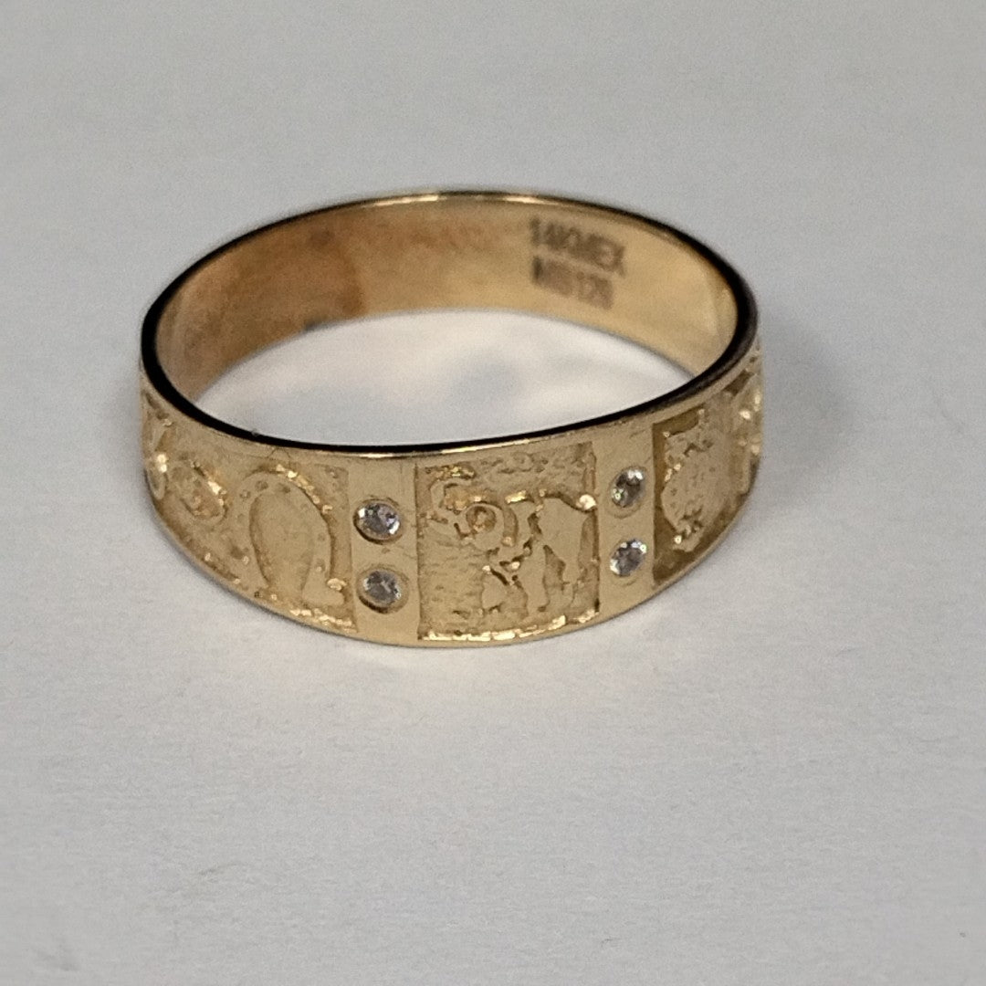 ARGOLLA DE LA SUERTE ORO 14 K 3 GRMS (SEMINUEVO)