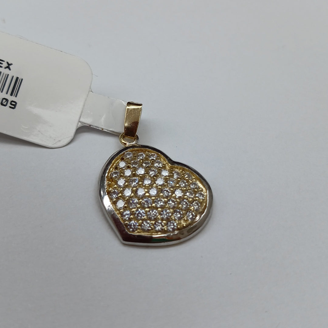 DIJE CORAZON CON CIRCONIAS 14K 1.8 GR (NUEVO)