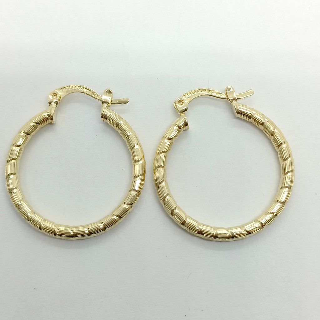 ARETES ARRACADAS LABRADAS 14K 3.2 GR (NUEVO)