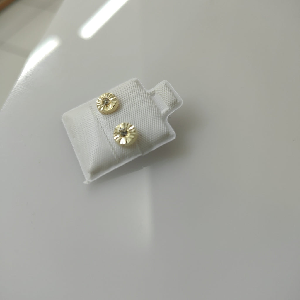 BROQUELES BROQUEL FIG BOTON C CIRCONIA 14K 0.2916 GR (NUEVO)