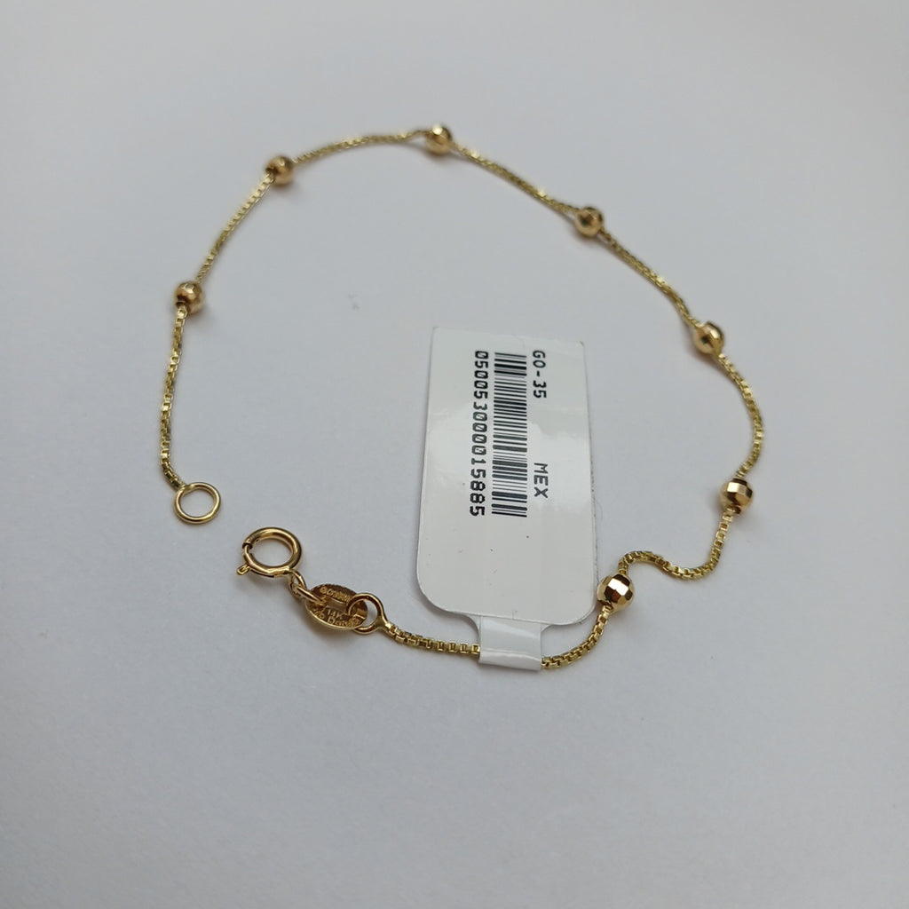 PULSERA ESPECIAL CON BOLITAS 14K 18 CM 1.4 GR (NUEVO)