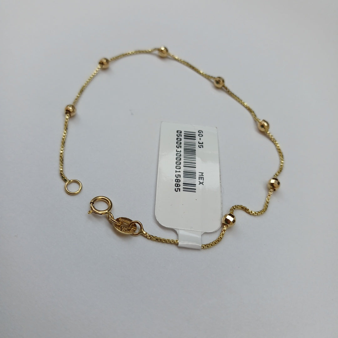 PULSERA ESPECIAL CON BOLITAS 14K 18 CM 1.4 GR (NUEVO)