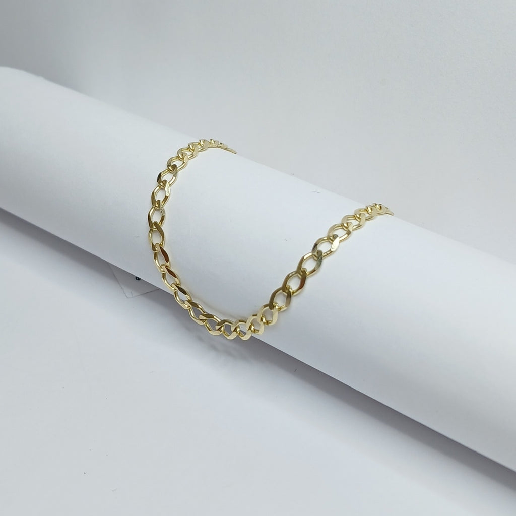 PULSERA TEJIDO BARBADA 14K 18 CM 3.4 GR (NUEVO)