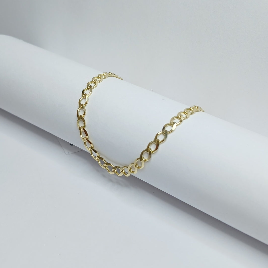 PULSERA TEJIDO BARBADA 14K 18 CM 3.4 GR (NUEVO)