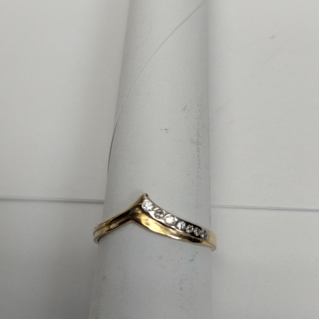 ANILLOS CON CIRCONIAS 14K TALLA 7 1 GR (NUEVO)