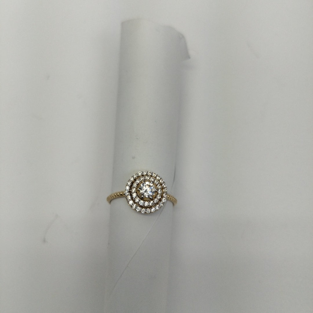 ANILLO ANILLITO C CIRCONIAS 14K 7 TALLA 1.8 GR (NUEVO)