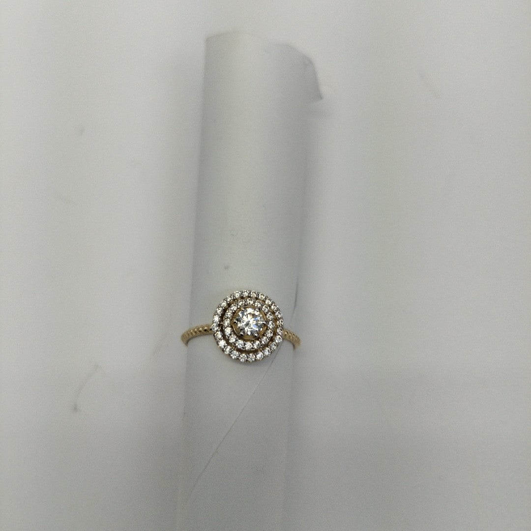 ANILLO ANILLITO C CIRCONIAS 14K 7 TALLA 1.8 GR (NUEVO)