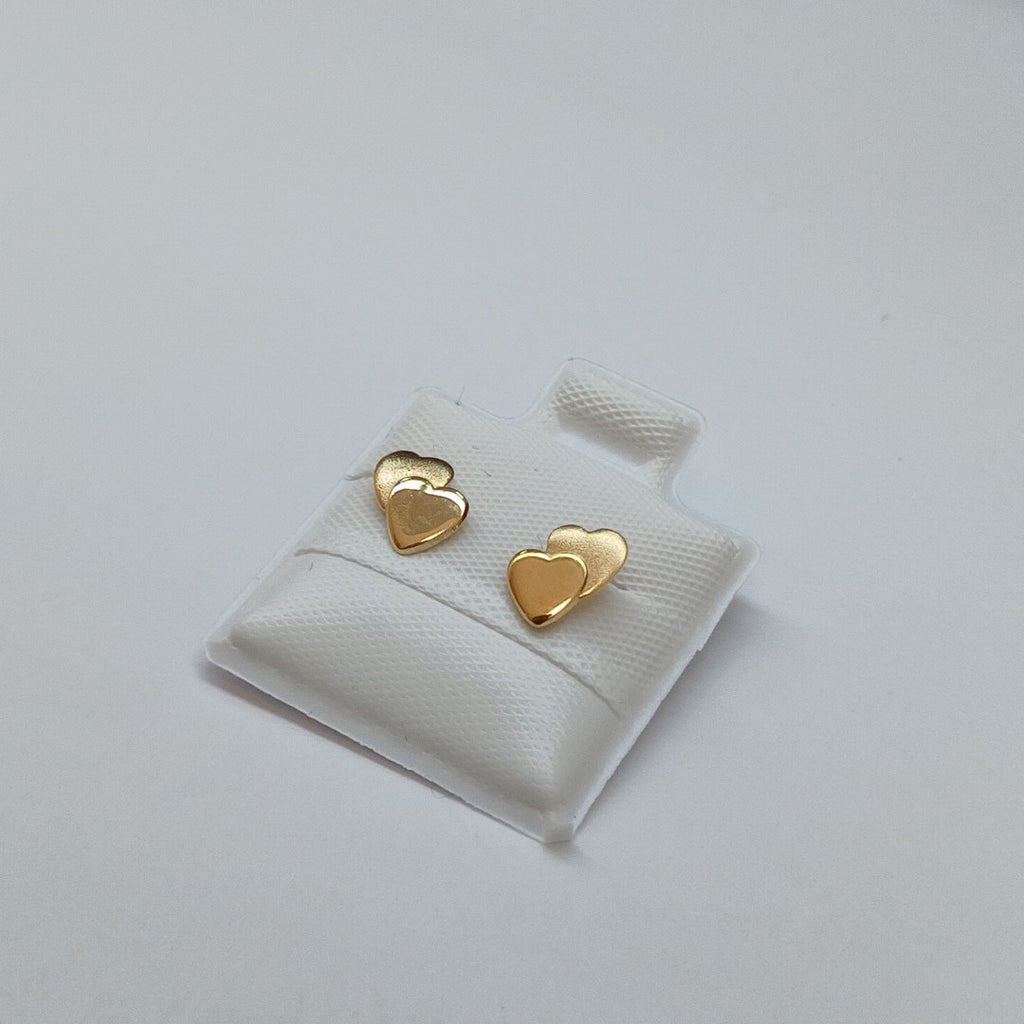 BROQUELES BROQUEL CORAZON DOBLE 14K 0.2171 GR (NUEVO)