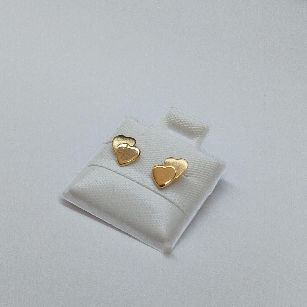 BROQUELES BROQUEL CORAZON DOBLE 14K 0.2171 GR (NUEVO)