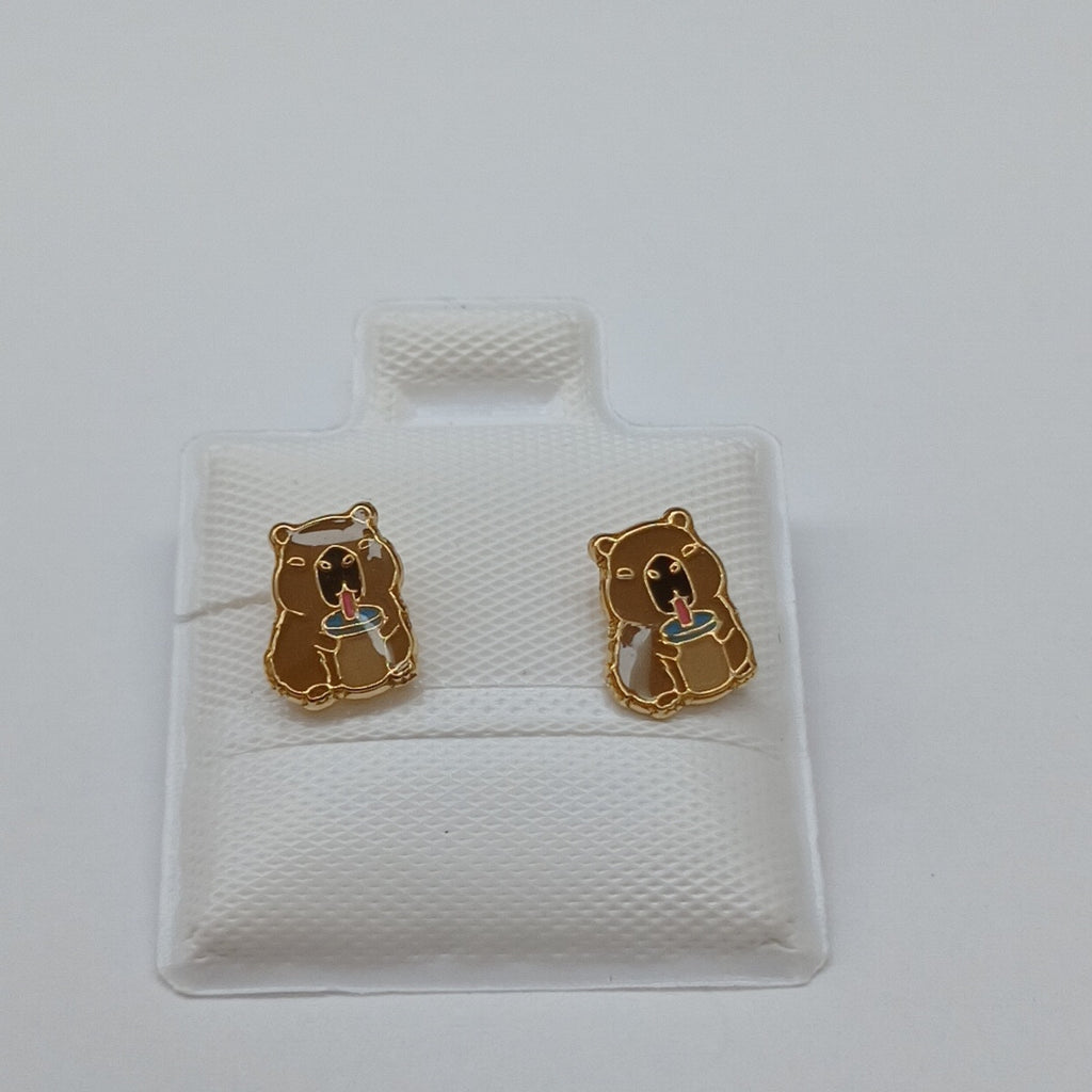 BROQUELES BROQUEL FIG CAPIBARA 14K 0.2657 GR (NUEVO)