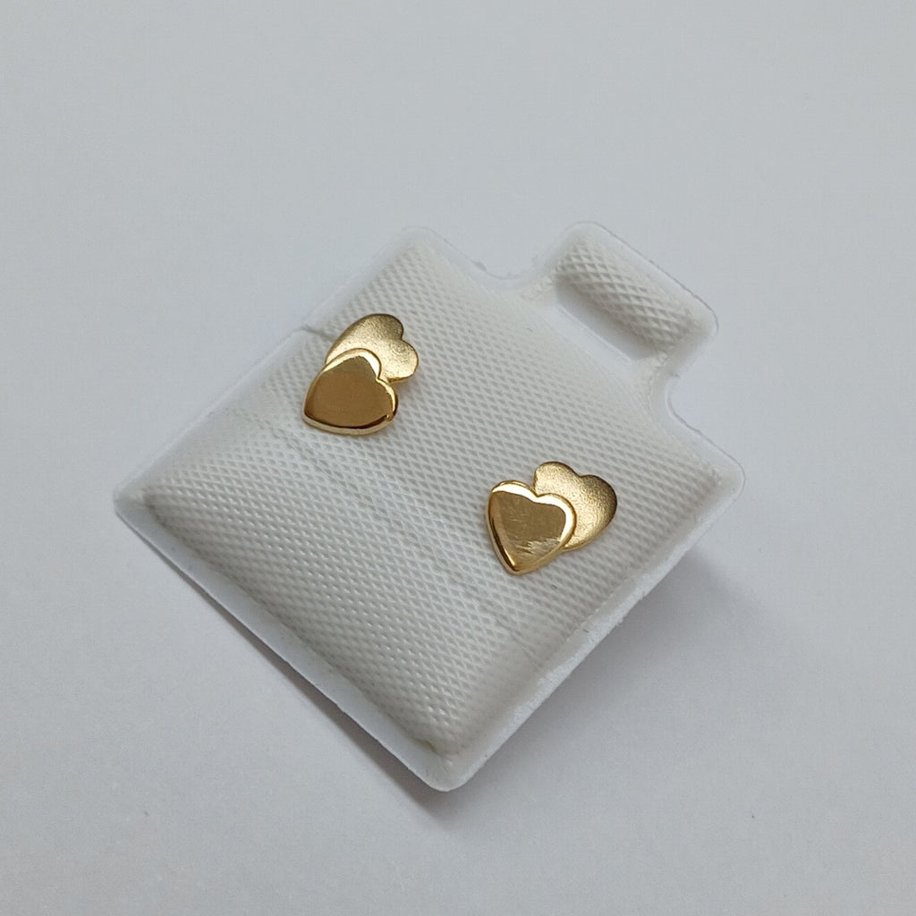 BROQUELES BROQUEL CORAZON DOBLE 14K 0.2171 GR (NUEVO)