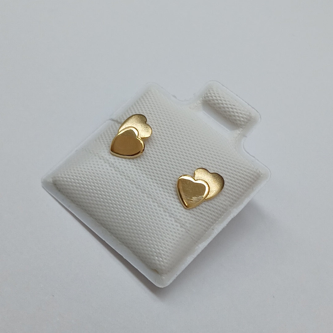 BROQUELES BROQUEL CORAZON DOBLE 14K 0.2171 GR (NUEVO)