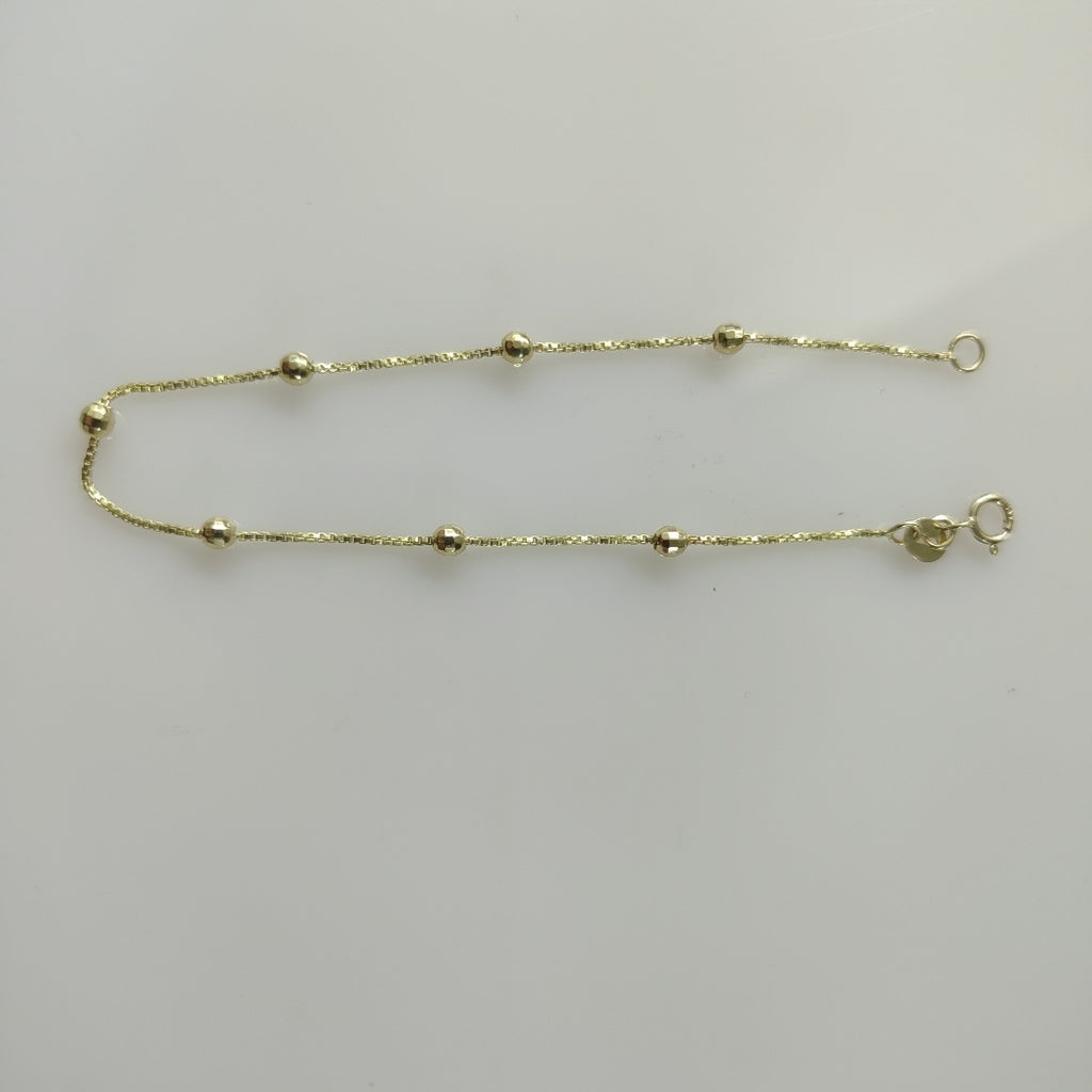 PULSERA ESPECIAL CON BOLITAS 14K 18 CM 1.4 GR (NUEVO)