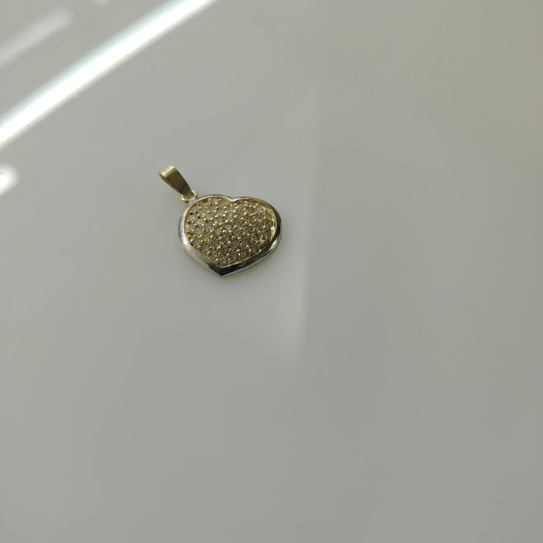 DIJE CORAZON CON CIRCONIAS 14K 1.8 GR (NUEVO)