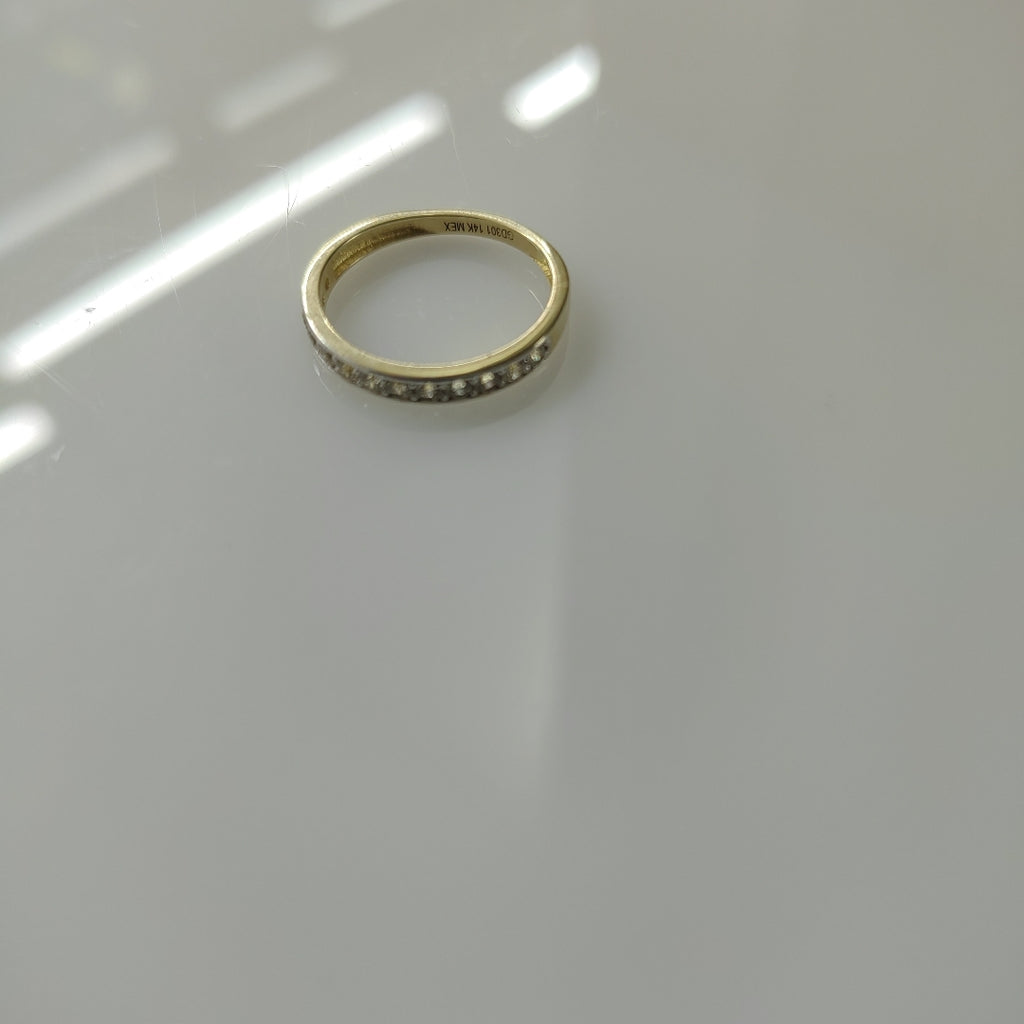 ANILLO ANILLITO C CIRCONIAS 14K 7 TALLA 2 GR (NUEVO)
