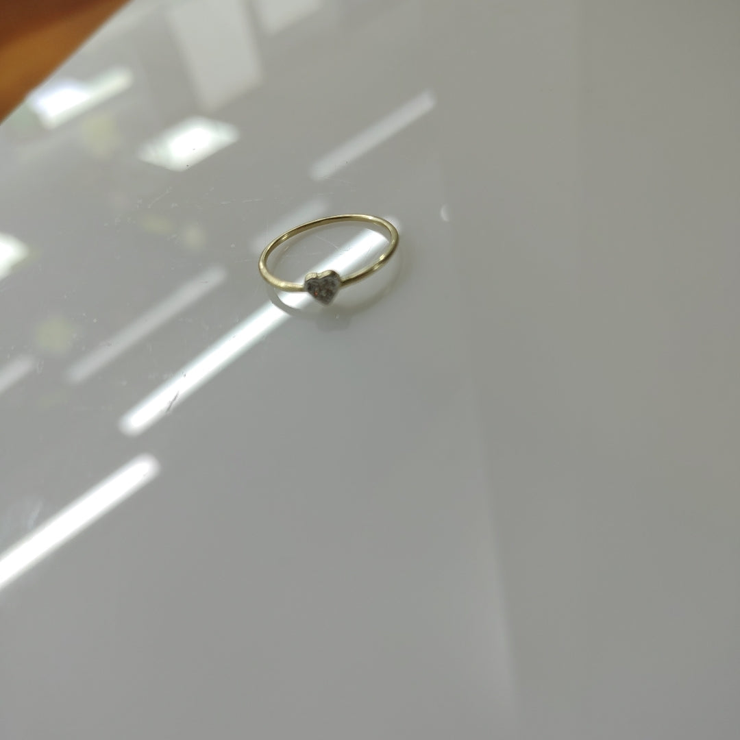 ANILLO ANILLITO CORAZON C CIRCONIA 14K 8 TALLA 0.9 GR (NUEVO)