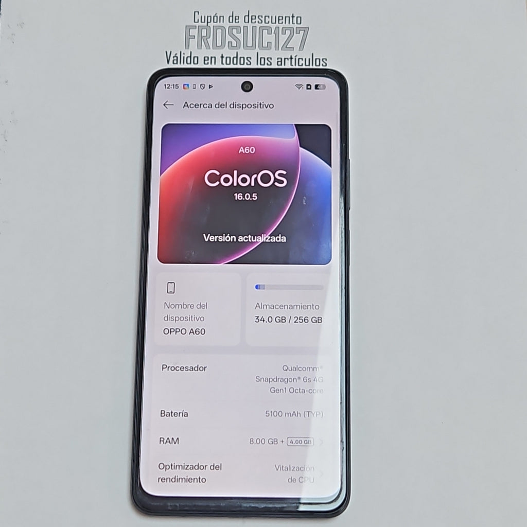 CELULAR OPPO A60 CPH3669 256 GB 8 GB RAM (SEMINUEVO)