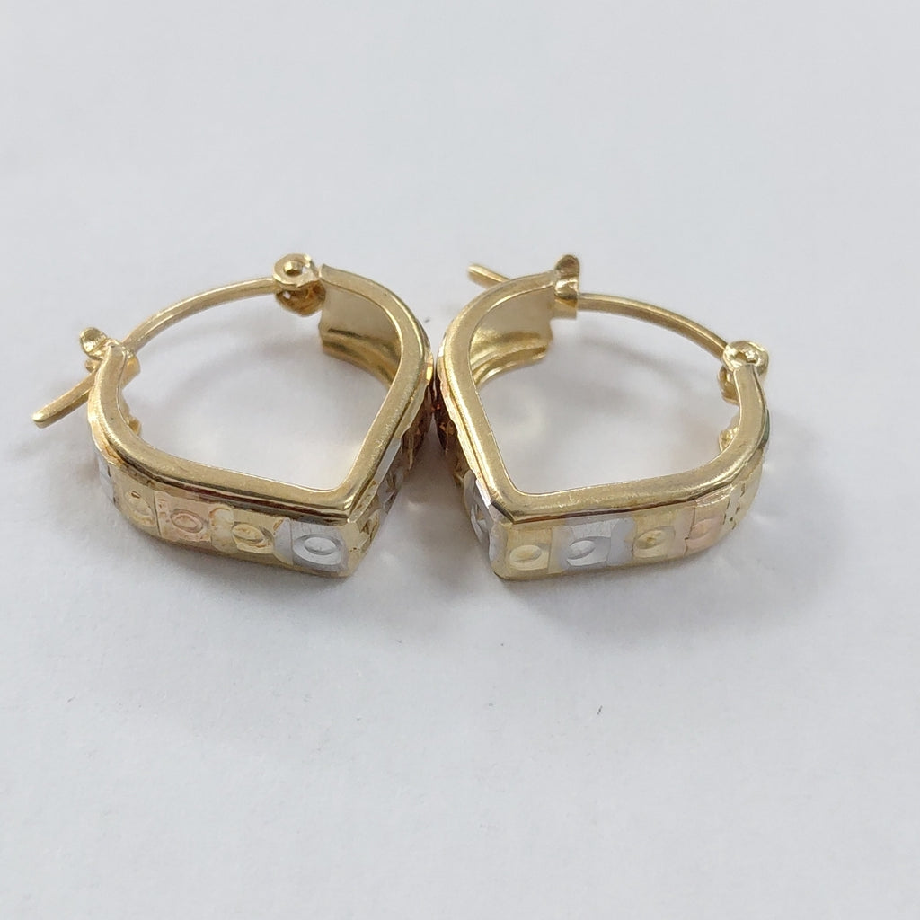 ARETES PAR ORO, ORO COMBINADO 14 K 1.9 GRMS (SEMINUEVO)
