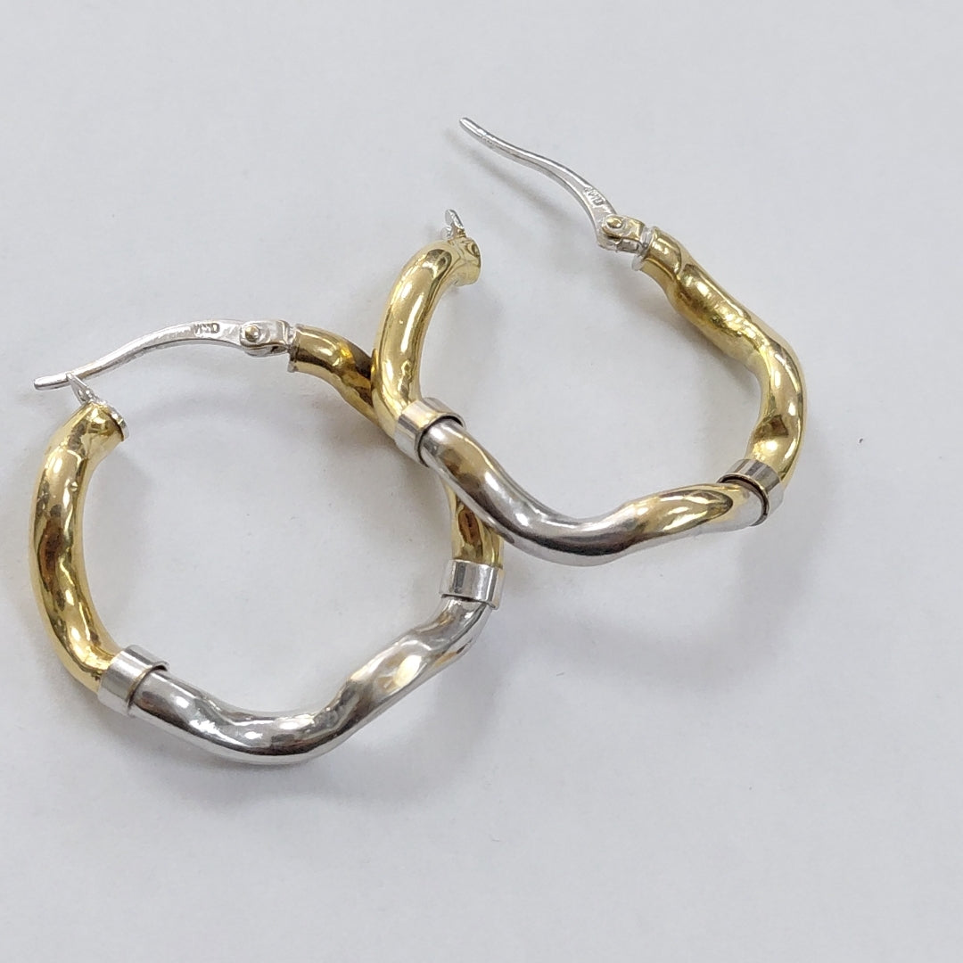 ARRACADAS PAR ORO, ORO BLANCO 14 K 3.1 GRMS (SEMINUEVO)