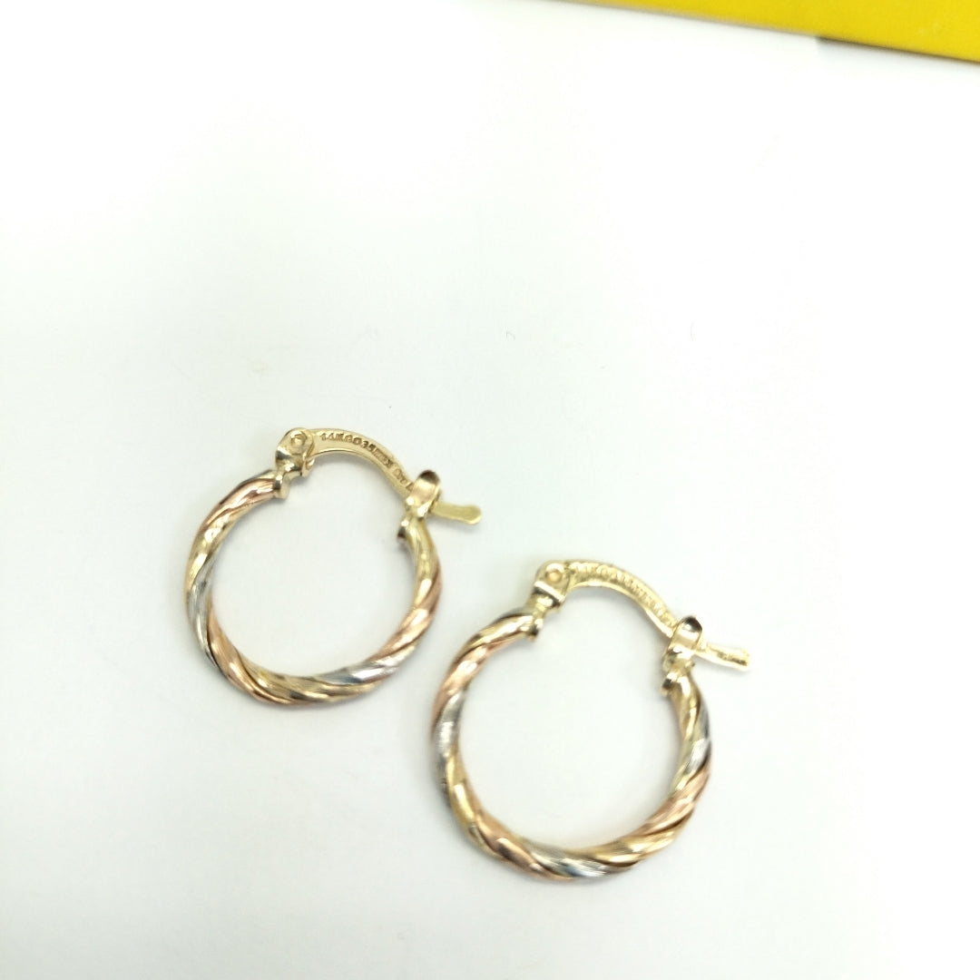 ARETES ARRACADAS COMBINADAS 14K 2 GR (NUEVO)