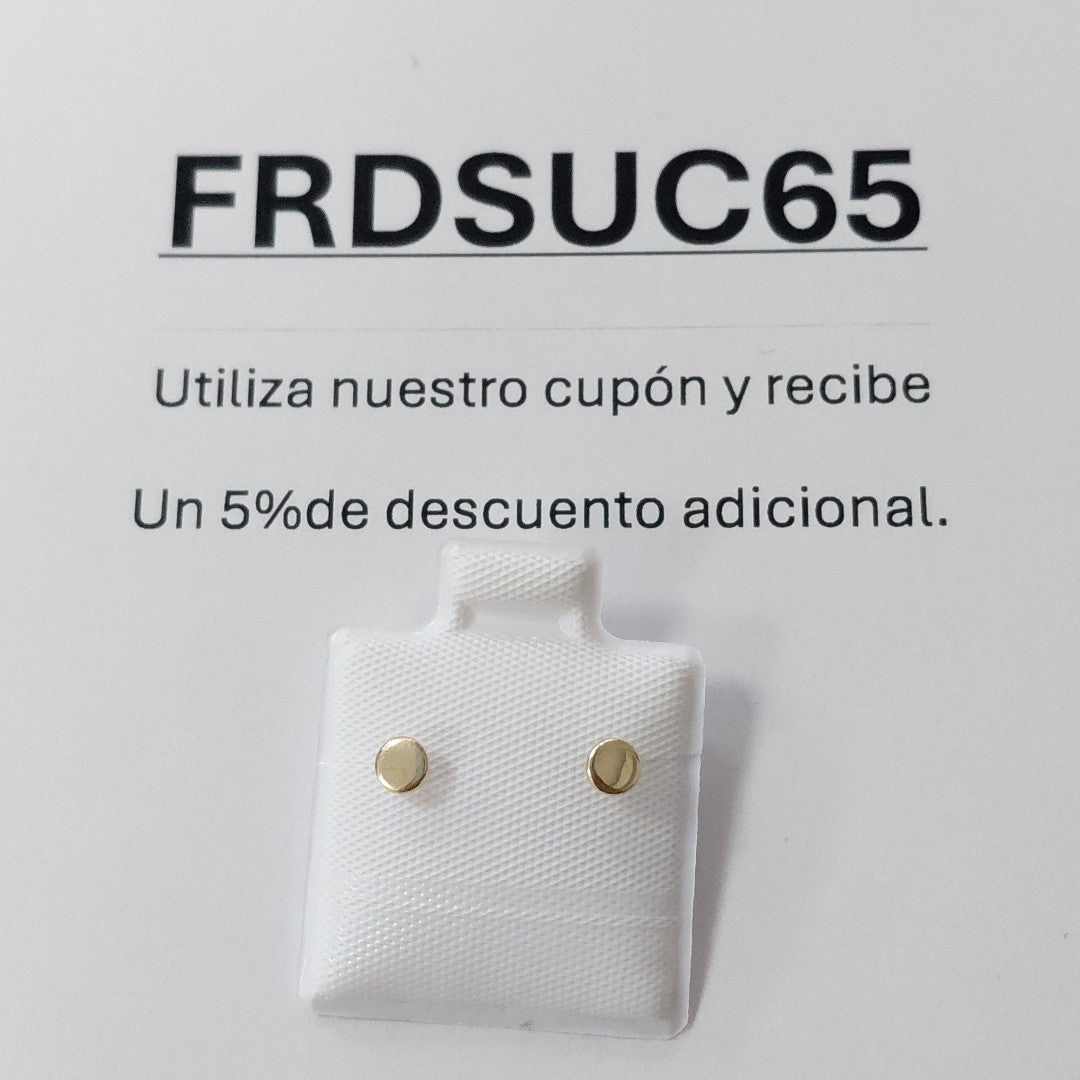 BROQUELES BROQUEL FIG TAPON REDONDO 14K 0.1408 GR (NUEVO)