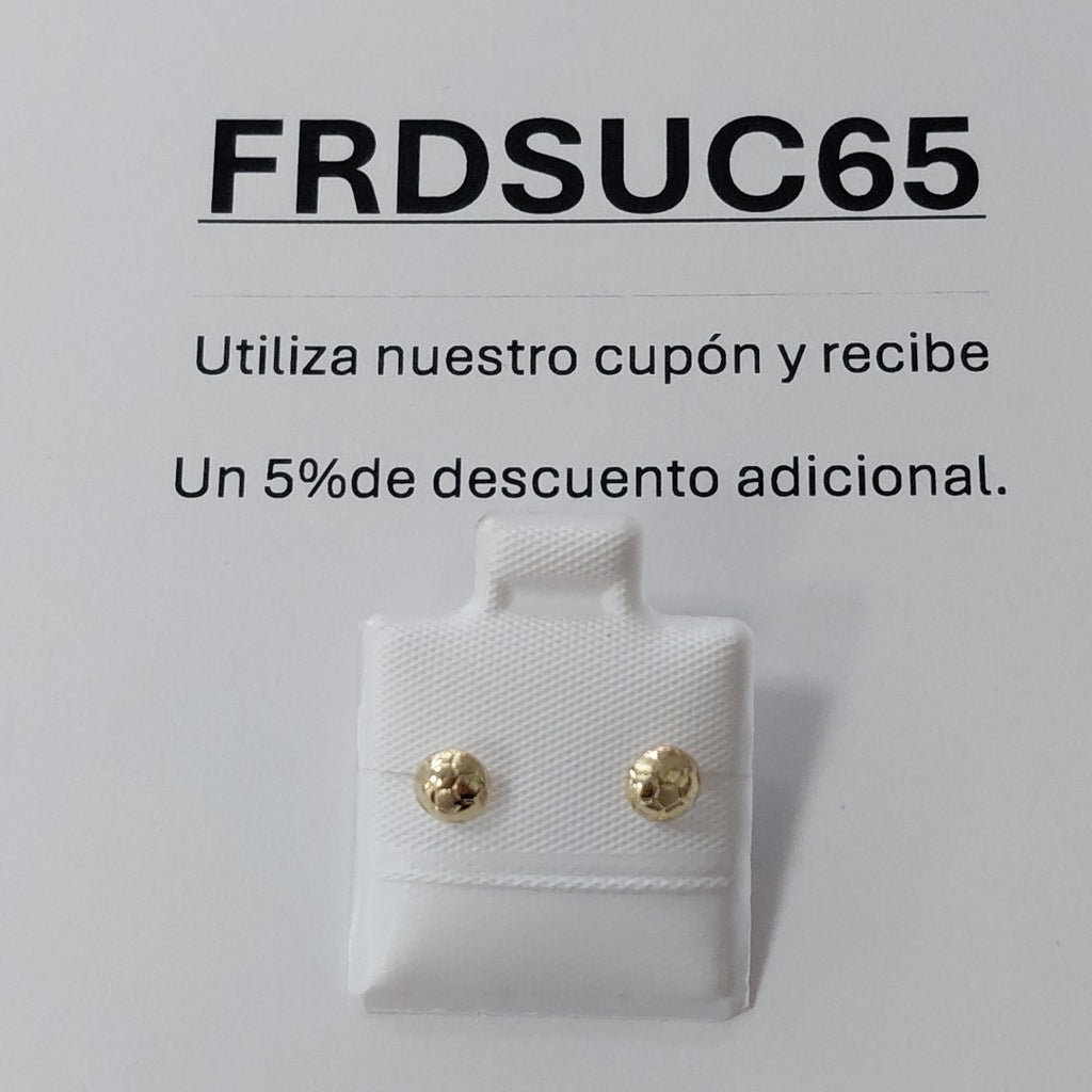 BROQUELES BROQUEL FIG BALON DE FUTBOL 14K 0.2387 GR (NUEVO)