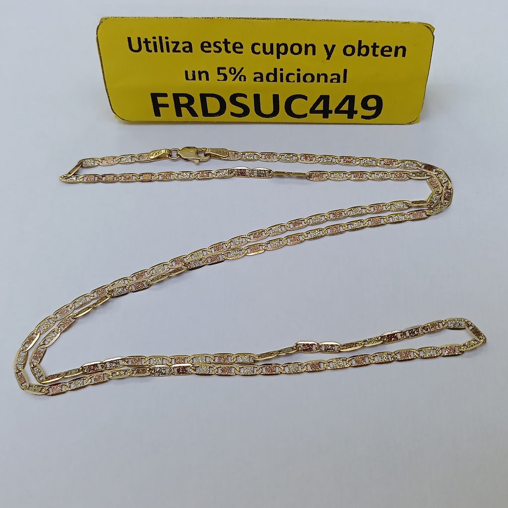 CADENA ORO, ORO COMBINADO 14 K 5.1 GRMS (SEMINUEVO)