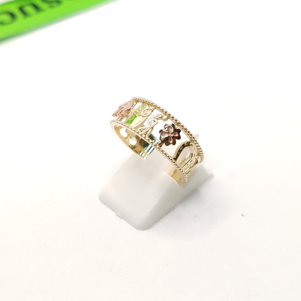 ANILLOS ARGOLLA DE LA SUERTE 10K TALLA 9 3 GR (NUEVO)