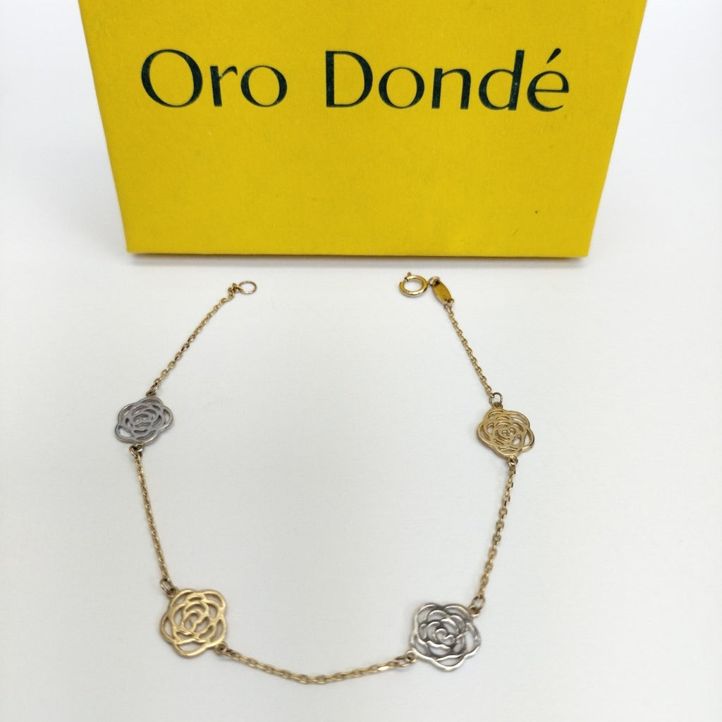 PULSERAS TEJIDO ESPECIAL C/DIJE ORO 10K 18 CM 1.7 GR (NUEVO)