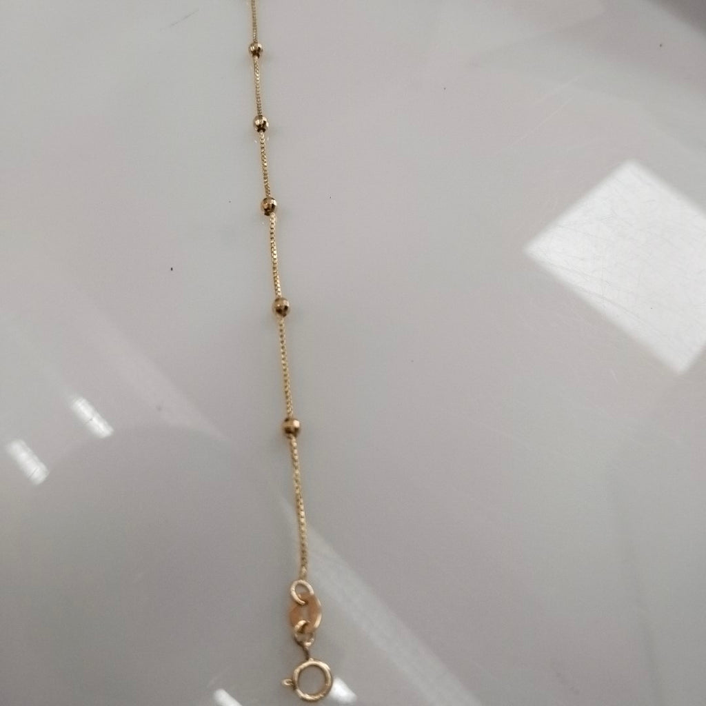 PULSERA ESPECIAL CON BOLITAS 14K 18 CM 1.4 GR (NUEVO)
