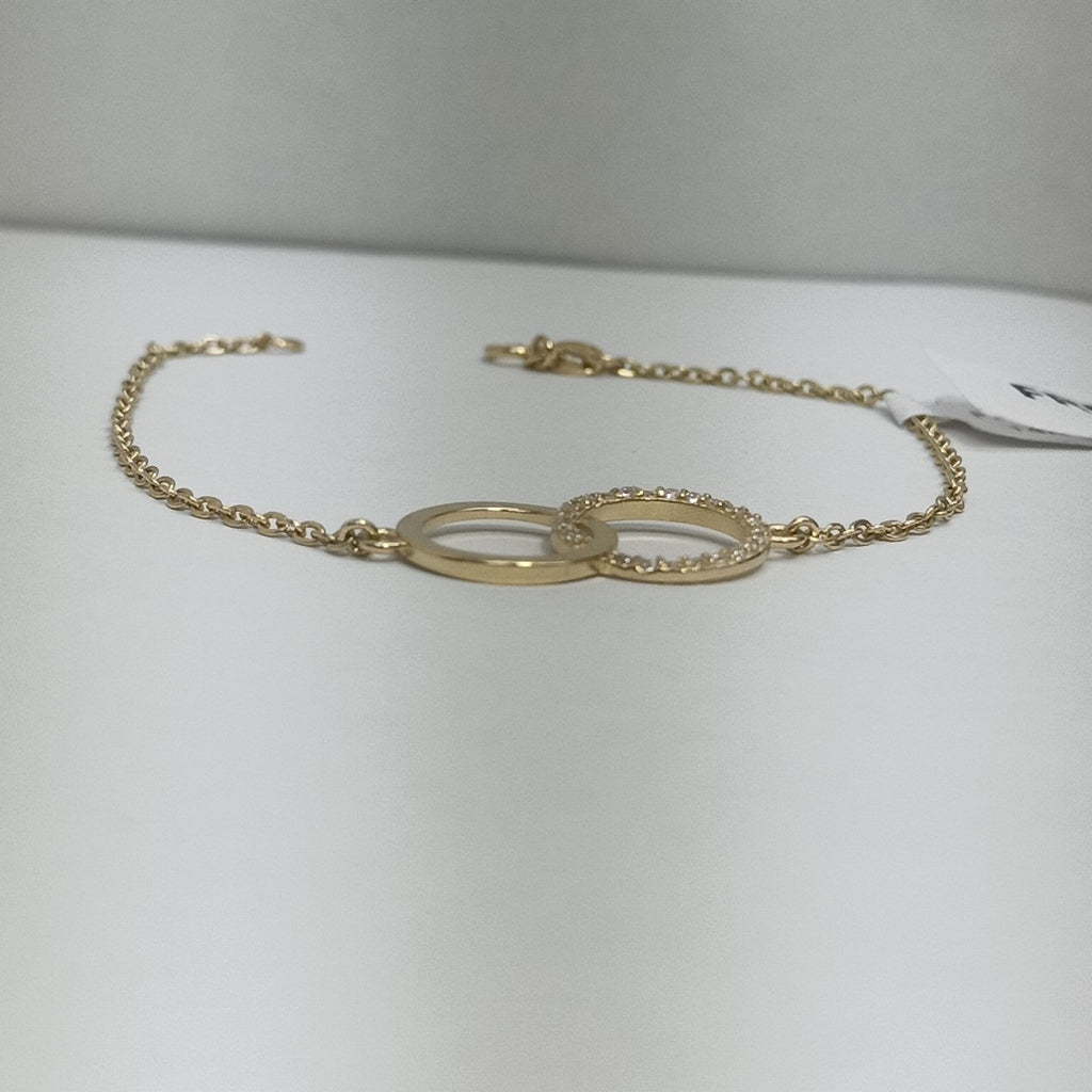 PULSERA TEJIDO ESPECIAL FIG AROS UNIDOS C CIRCS 14K 18 CM 2 GR (NUEVO)