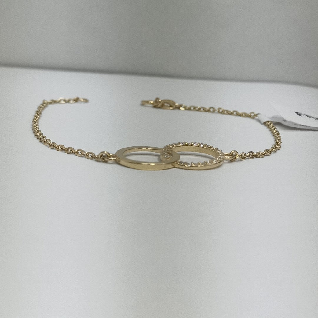 PULSERA TEJIDO ESPECIAL FIG AROS UNIDOS C CIRCS 14K 18 CM 2 GR (NUEVO)