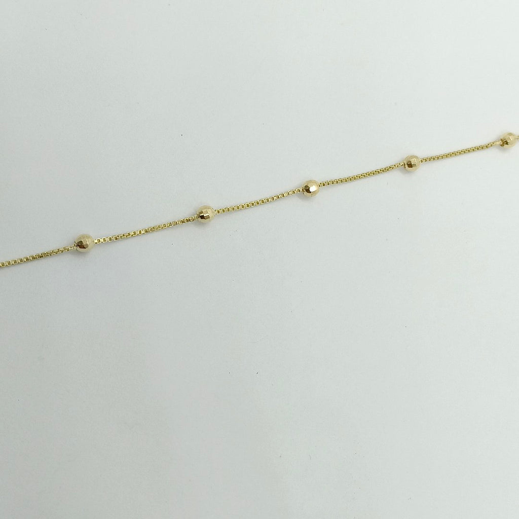 PULSERA ESPECIAL CON BOLITAS 14K 18 CM 1.4 GR (NUEVO)