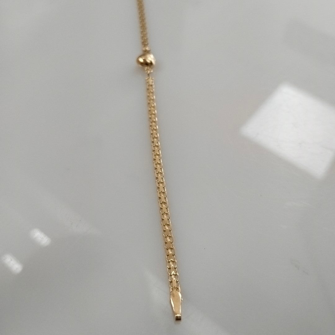 PULSERA ESPECIAL C CORAZON 14K 18 CM 2.7 GR (NUEVO)