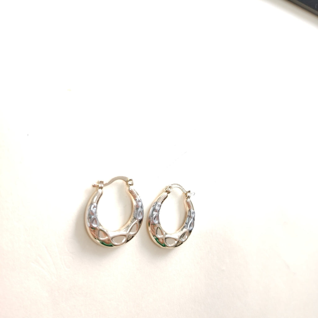 ARETES ARRACADAS COMBINADAS CON INFINITO 14K 2.2 GR (NUEVO)