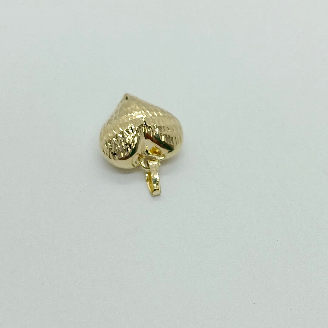 DIJE TEJIDO CORAZON LABRADO 14K 0.9 GR (NUEVO)