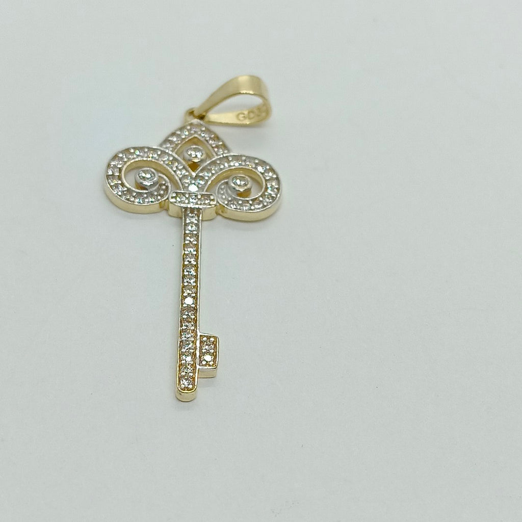 DIJE LLAVE C CIRCONIAS 14K 1.6 GR (NUEVO)