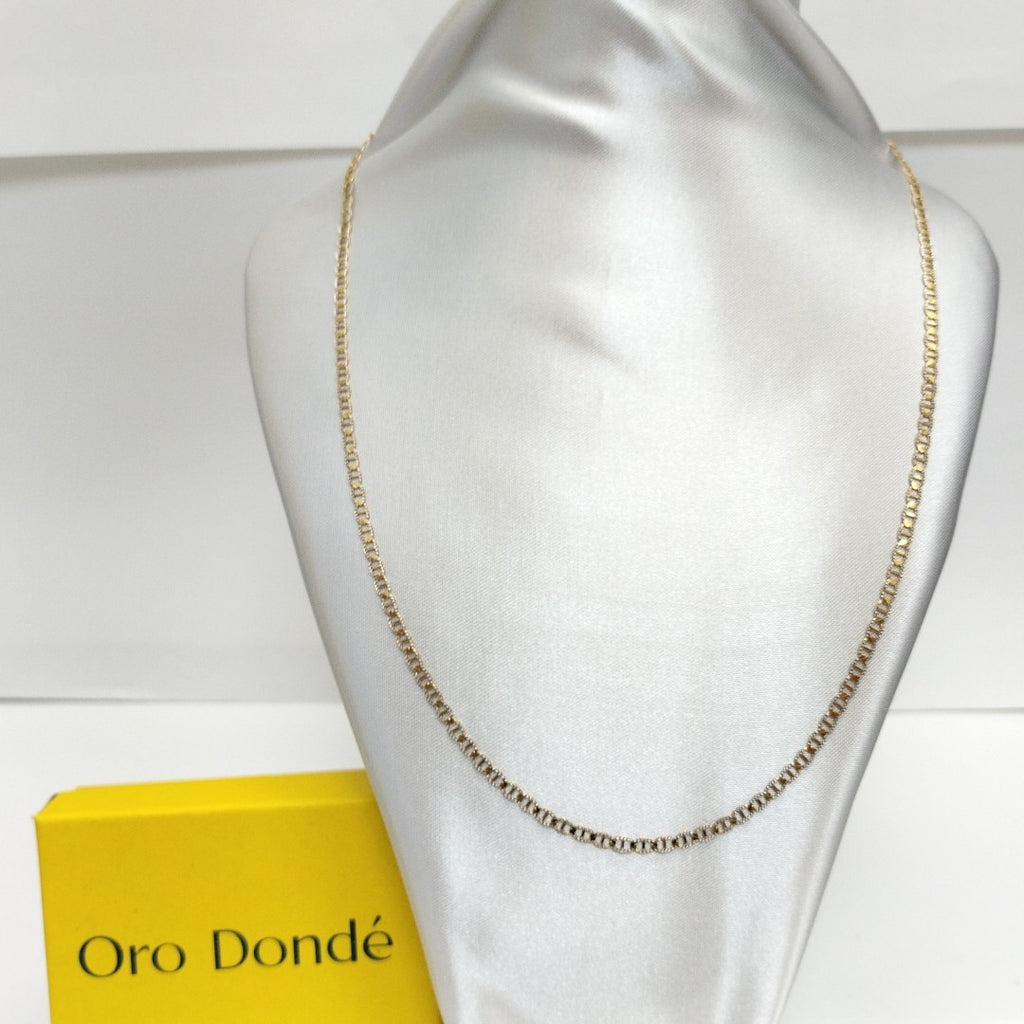 CADENAS TEJIDO GUCHI DIAMANTADO ORO 10K 55 CM 3.9 GR (NUEVO)