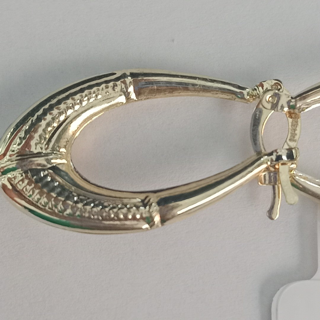 ARETES ARRACADAS ESTRIADAS 14K 2.5 GR (NUEVO)