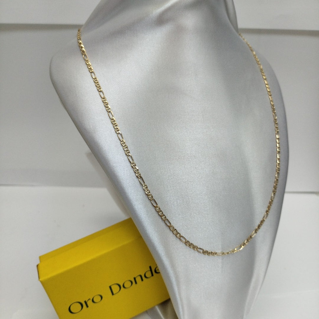 CADENAS TEJIDO FIGARO GUCHI ORO 10K 55 CM 5 GR (NUEVO)
