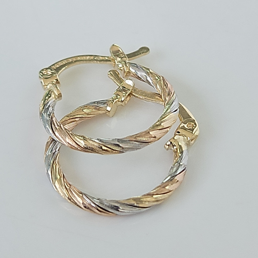 ARETES ARRACADAS COMBINADAS 14K 2 GR (NUEVO)