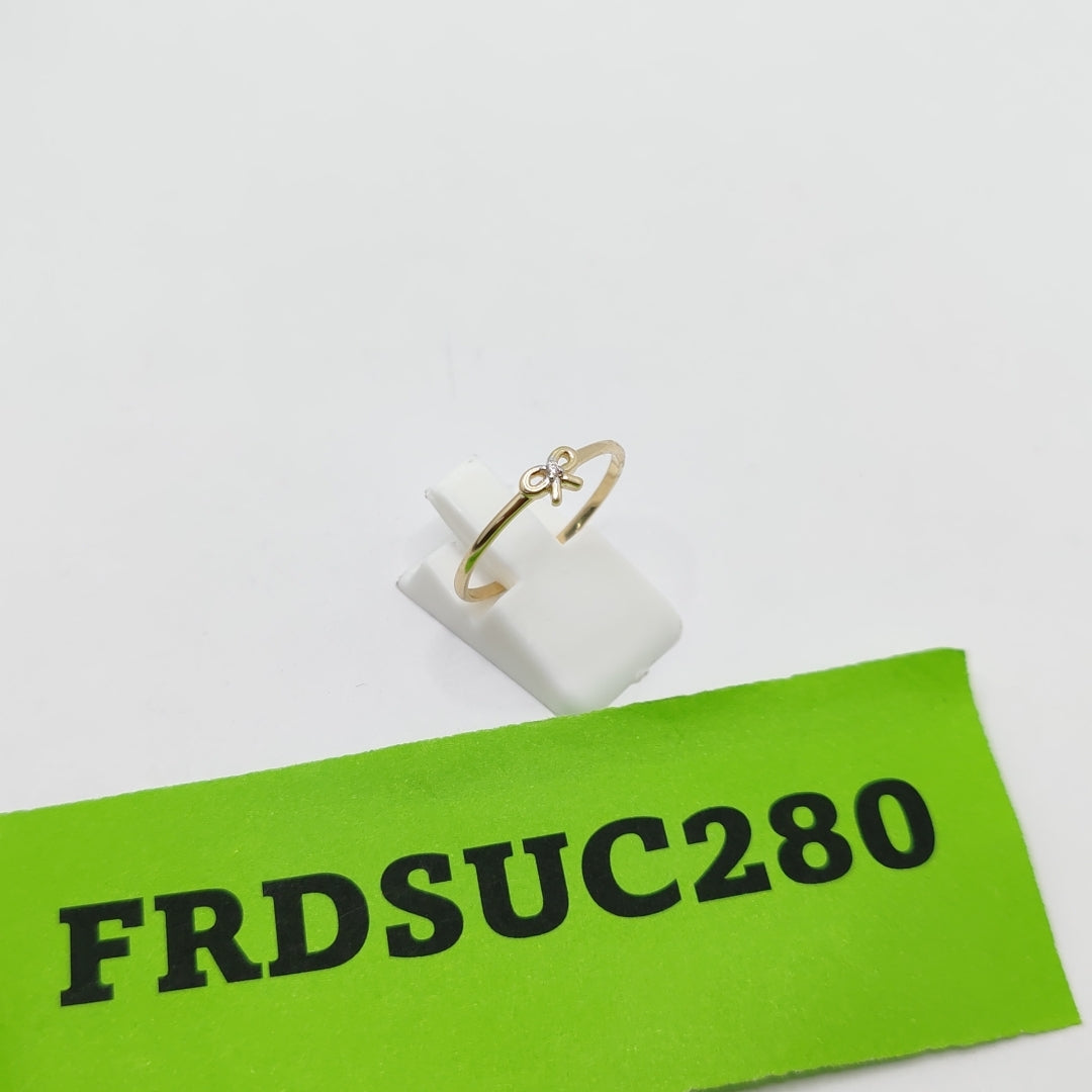 ANILLO ANILLITO FIG MOÑO C CIRCONIAS 14K 7 TALLA 0.9 GR (NUEVO)
