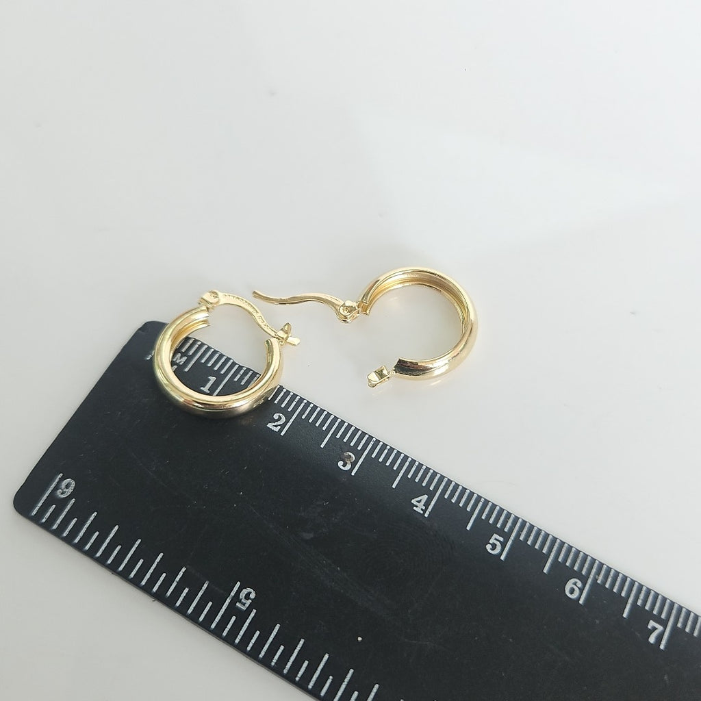 ARETES TEJIDO ARRACADAS LISAS 14K 2.1 GR (NUEVO)