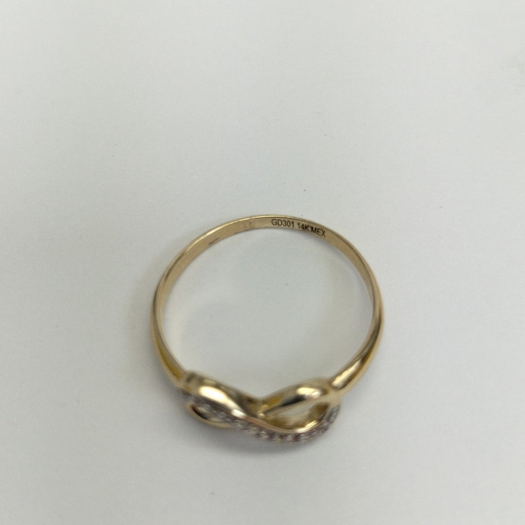 ANILLO ANILLITO FIG INFINITO C CIRCONIAS 14K 7 TALLA 1.4 GR (NUEVO)