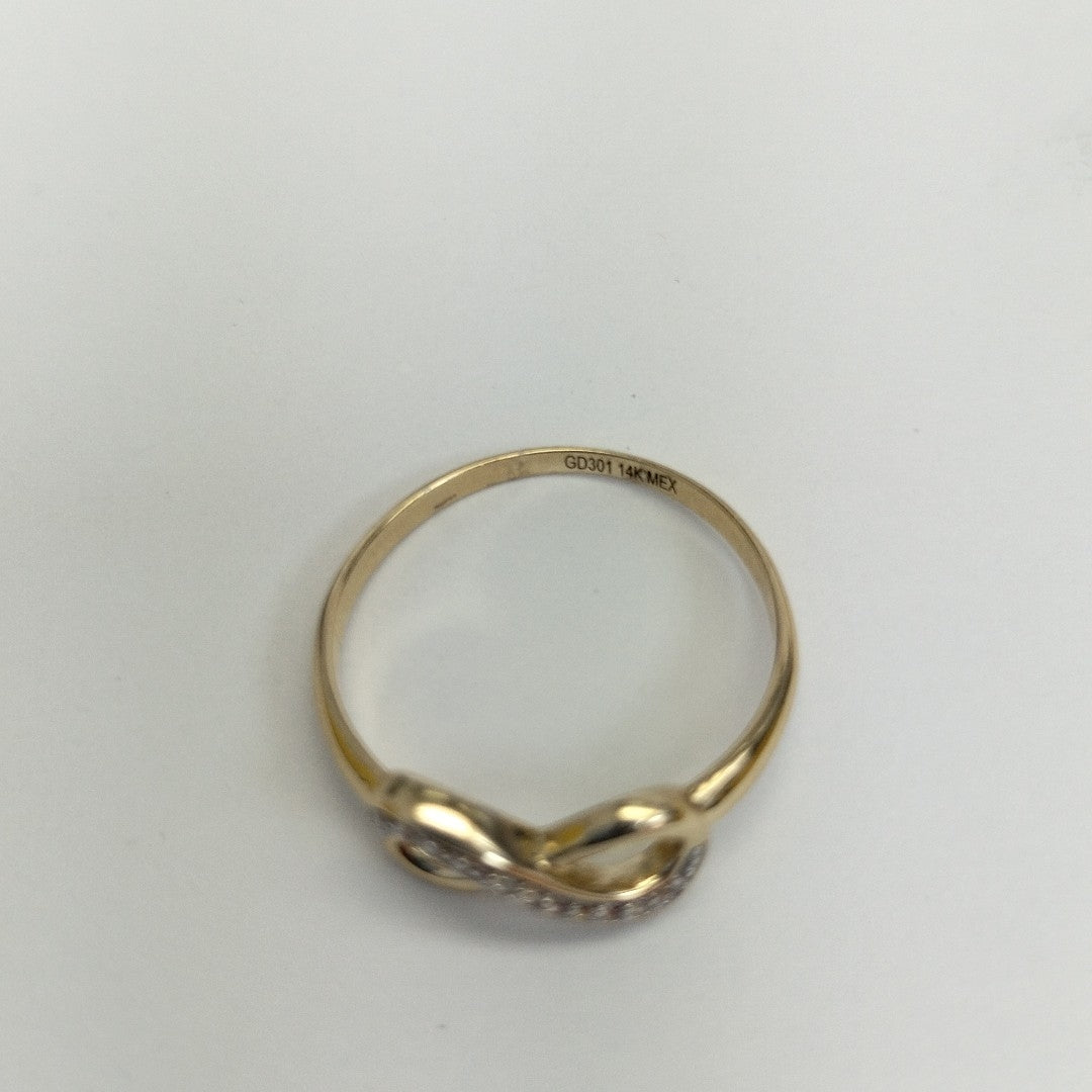 ANILLO ANILLITO FIG INFINITO C CIRCONIAS 14K 7 TALLA 1.4 GR (NUEVO)
