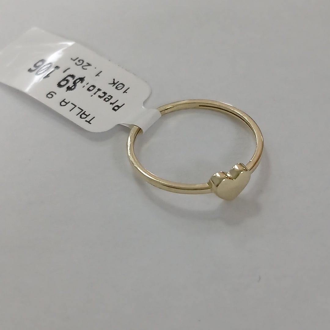 ANILLOS ANILLITO FIG CORAZON 10K TALLA 9 1.2 GR (NUEVO)