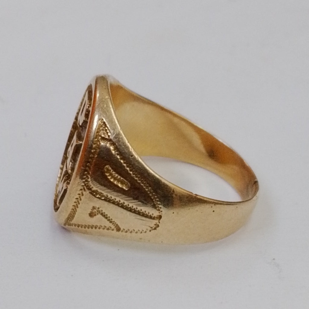 ANILLO CONMEMORATIVO ORO 14 K 8,00 GRMS (SEMINUEVO)