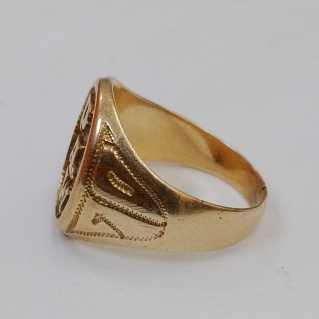 ANILLO CONMEMORATIVO ORO 14 K 8,00 GRMS (SEMINUEVO)